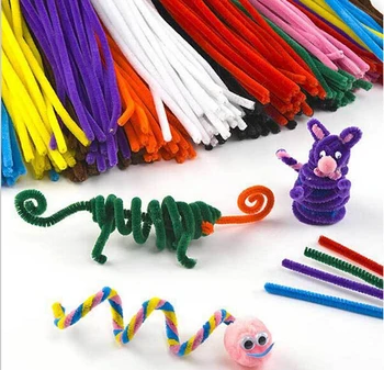 

50pcs Plush Sticks Children's Educational DIY materials shilly-stick Toys handmade art and craft include Electronic tutorials