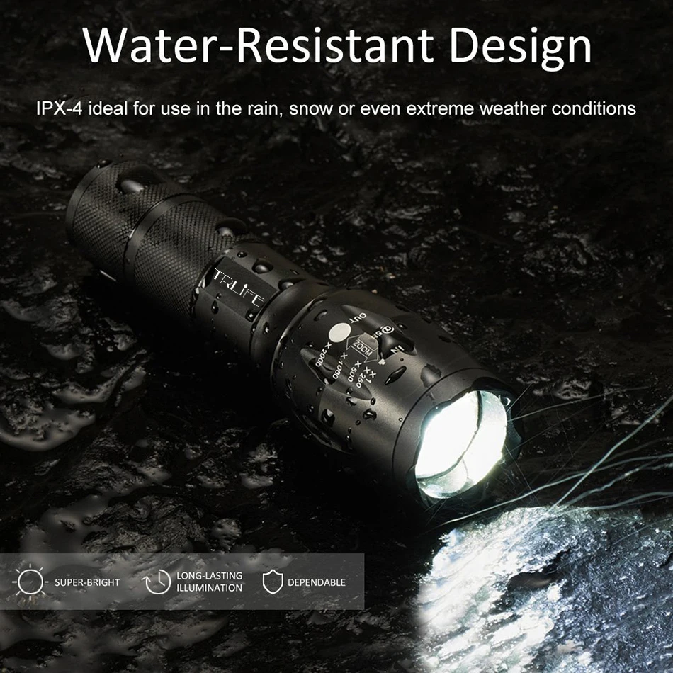 

8000 Lumens USB Flashlight Lanterna X900 LED L2/T6 Tactical Torch Zoomable High Power Rechargeable Led Flashlights Lamp Aluminum