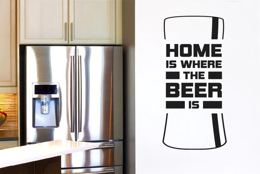 Home Is Where The Beer Is Beer Bottle Wall Stickers Decals Art Quotes