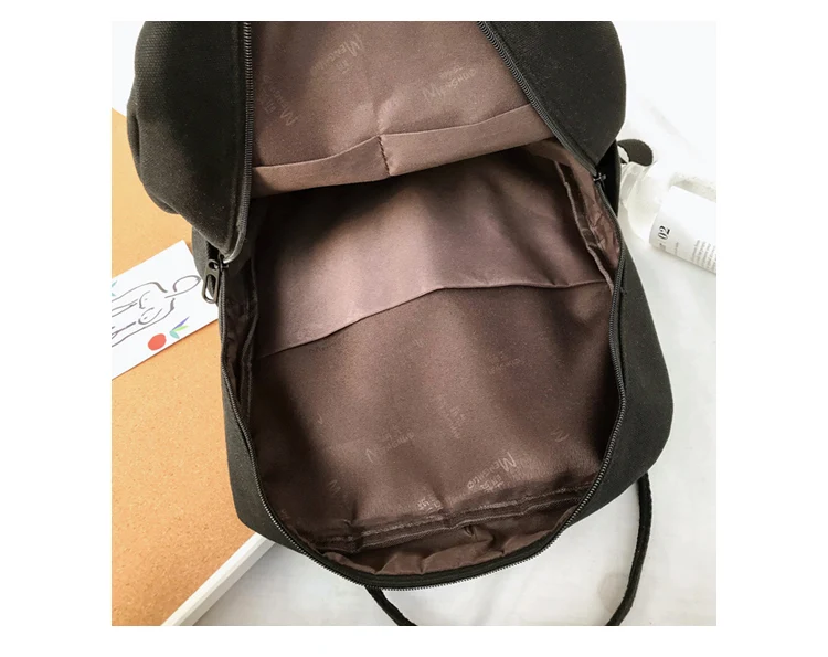 Menghuo Women Canvas Backpacks High Quality Cartoon Printed School Bag for Teenagers Girls Laptop Backpack Solid Travel Backpack_40