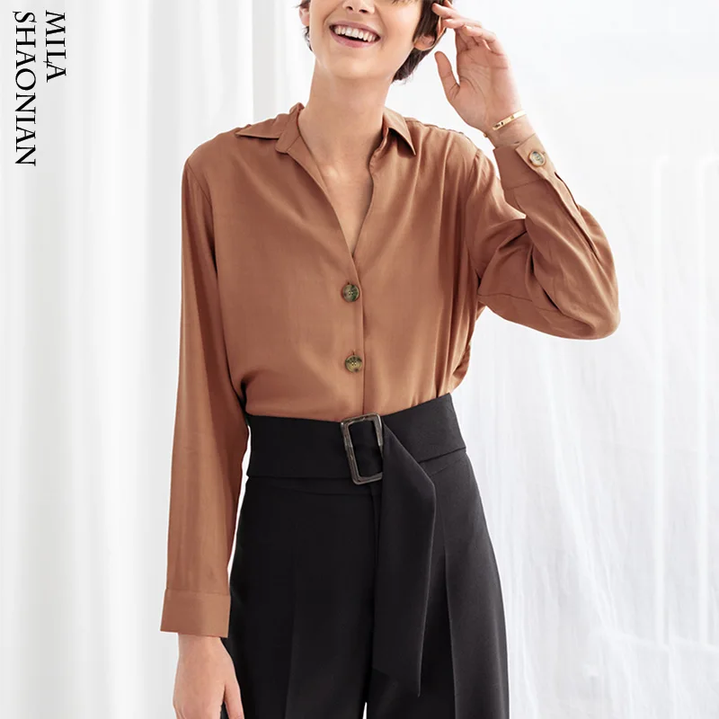 

Spring Autumn Sexy V-neck Women Blouse Loose Casual Long Sleeve Blusas Streetwear Soft Shirts Ladies 2019 Spring New Famale Tops