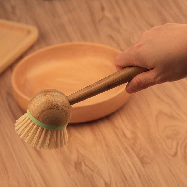 New Bamboo Dish Brush Multifunction Kitchen Cleaning Tools Dish Brush with Bamboo Handle All-Purpose Scrub Dishwasher 3