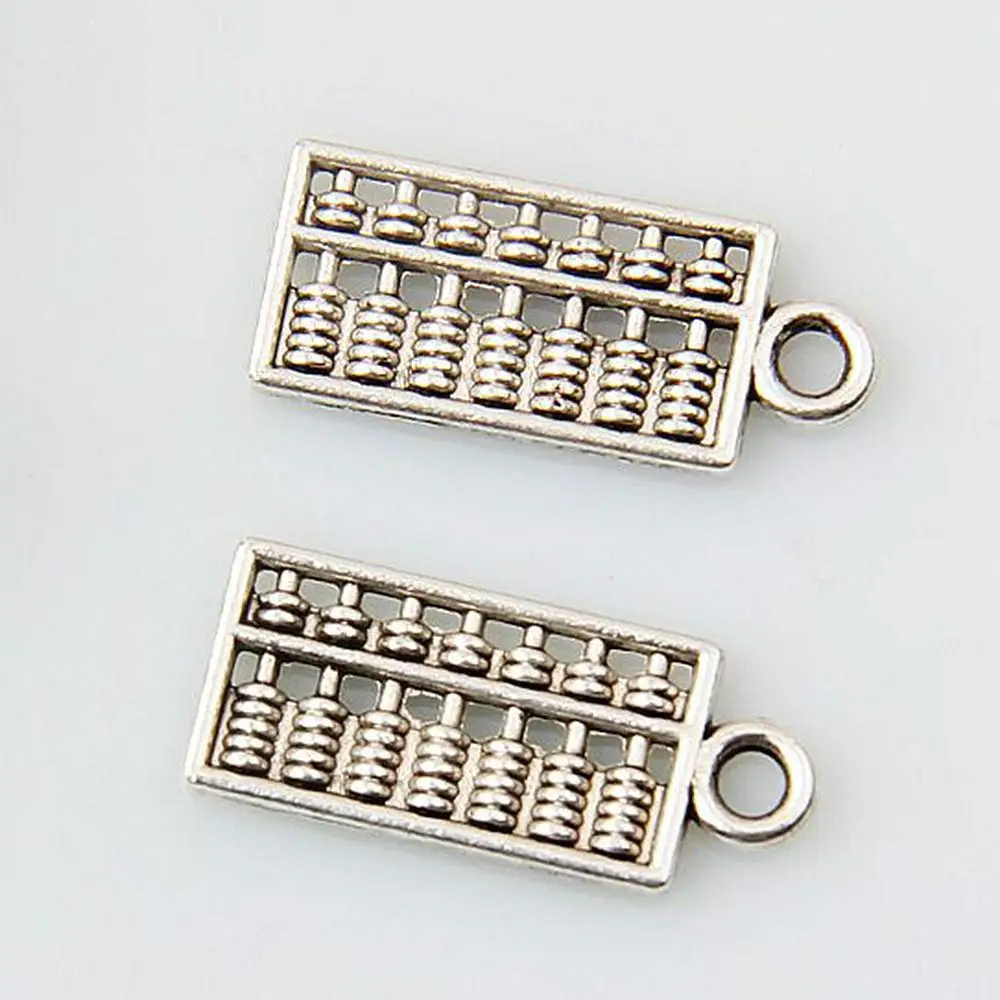 

200 pcs Antique Silver Alloy Abacus Charm Pendant 19x 8 mm DIY Jewelry A-0009D