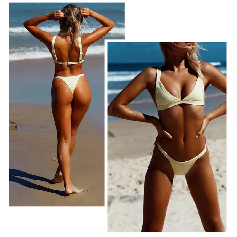 

Z&P Sexy Bikinis Solid Push Up Bikini 2019 Hot Sale Padded Bra Straps High Waist Swimsuit Swimwear Women Print Biquini XL