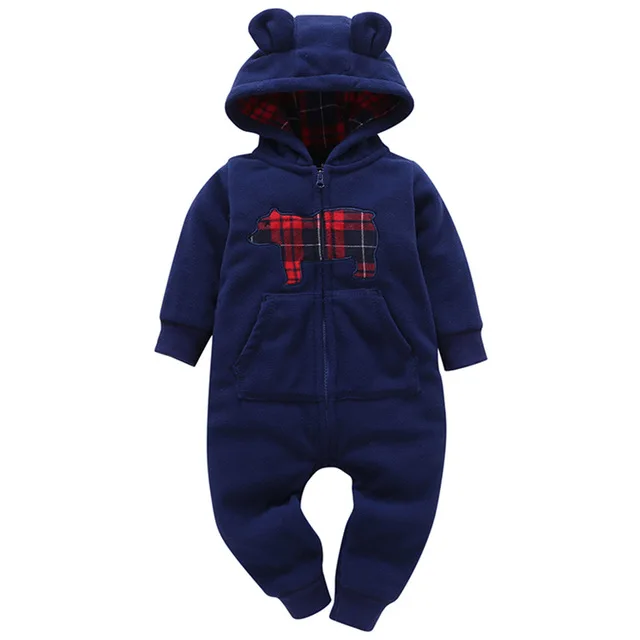 Lnfant/Одежда для маленьких мальчиков; повседневный комбинезон унисекс для новорожденных; флисовый комбинезон в полоску с длинными рукавами и капюшоном; цельнокроеный комбинезон; серый цвет - Цвет: Colour4