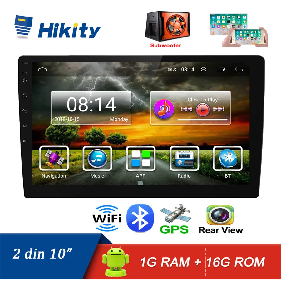 Hikity Autoradio android 2 Din Car radio Multimedia Video Player 2din HD Universal auto Stereo GPS MAP car stereo backup camera |