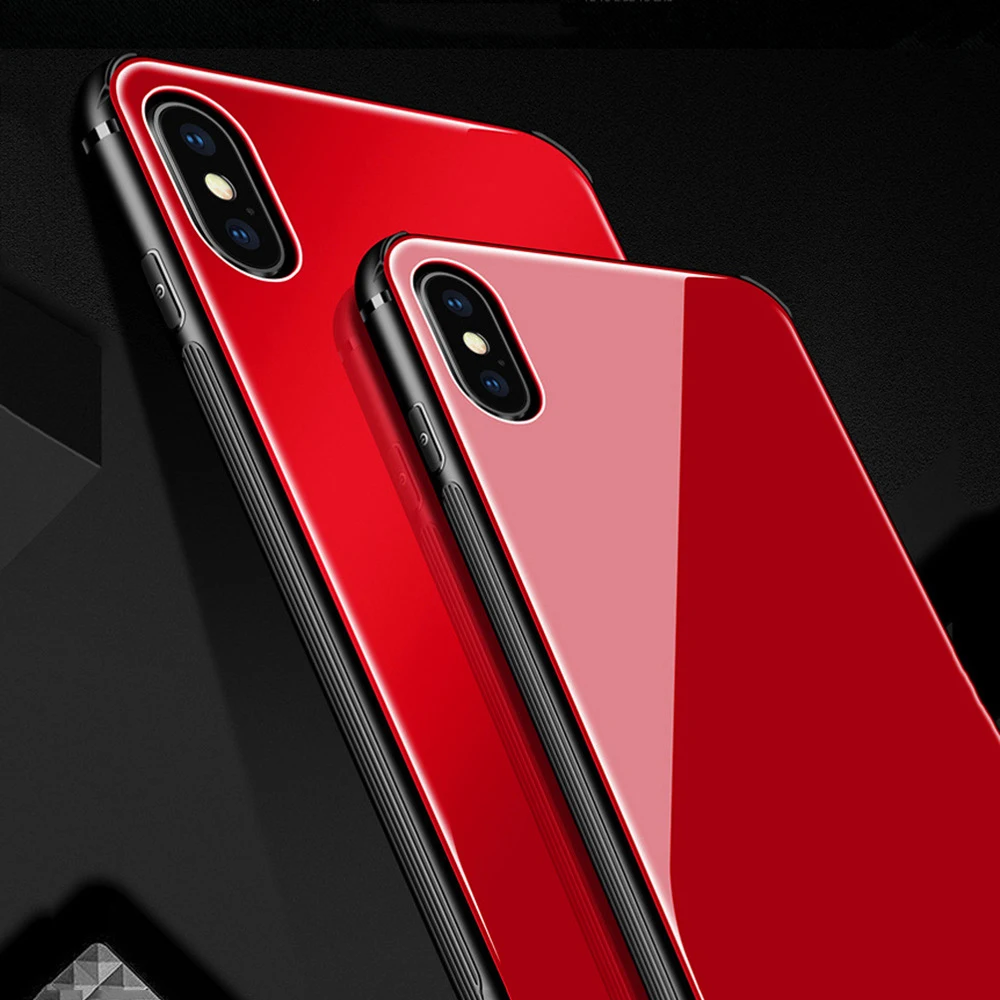 Cubierta de vidrio templado para iPhone X 7 7 6 6 s Plus 8 Plus caso de Coque para iPhone xs Max Xr 5S 5 caso además de caso de teléfono iPhone Fundas