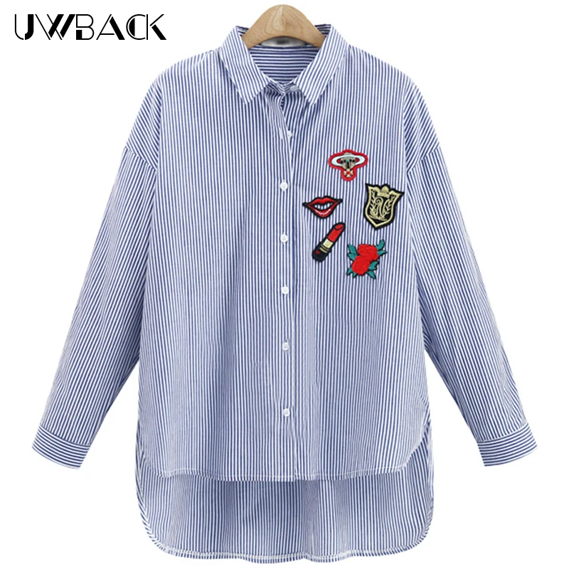 5XL Embroidery Shirt Women Maxi Shirts 