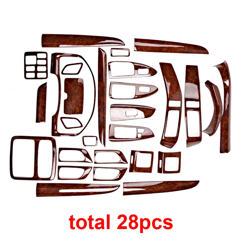 Для TOYOTA PRADO 2004-2009 крышка рулевого колеса/стекло подъемный переключатель панели украшения внутренняя отделка - Название цвета: 28pcs