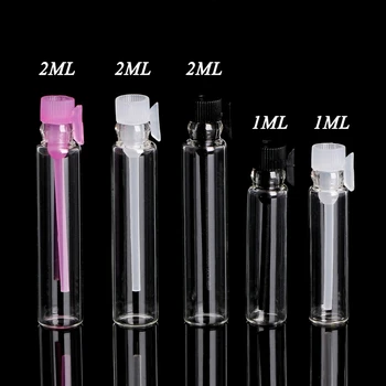 

1Pcs/100pcs 1ML 2ML Mini Empty Cosmetic Perfume Glass Bottle Containers Essential Oil Sample Refillable Bottles