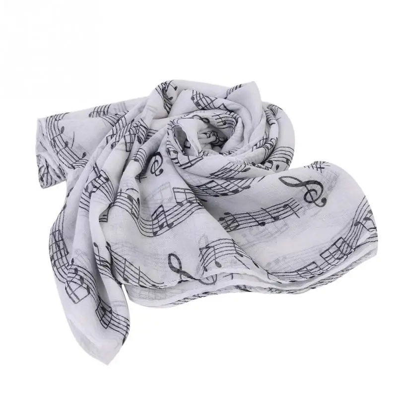 Music Print Scarf Musical Notes Classical Mozart Style Wrap Scarves 