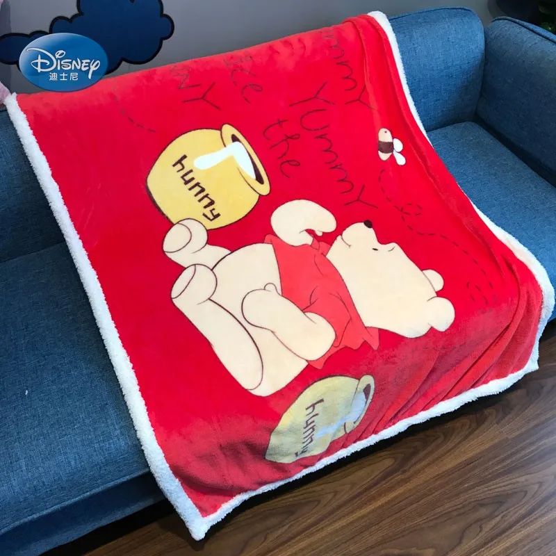 Одеяло disney Mickey mouse из кораллового флиса с шерпой и подложкой, 100x140 см, покрывало для малышей, детей, на кровать, кроватку/диван, осенне-зимнее одеяло