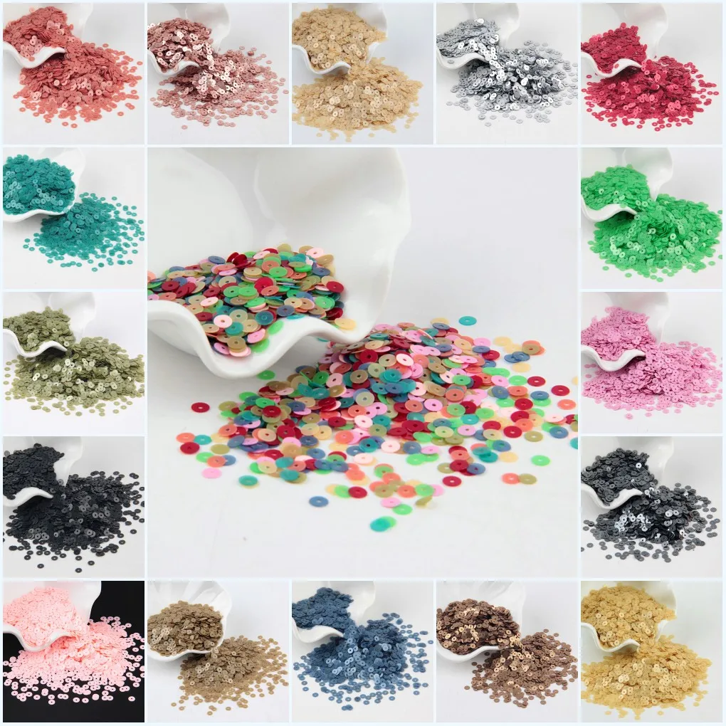 

Paillette 4mm Matte Sequin Pvc Flat Round Dull Polish Sequins Paillettes Sewing Wedding Craft Women Garments Accessories 20g