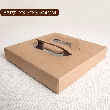 9 дюймов коробка для пиццы 23 5*23 5*4 см из крафт бумаги коробки сыра торта упаковки