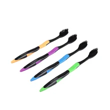 4 шт. мягкая двойная ультра зубная щетка бамбук древесный уголь нано щетка уход за полостью рта 625 нано-антибактериальная зубная щетка угри