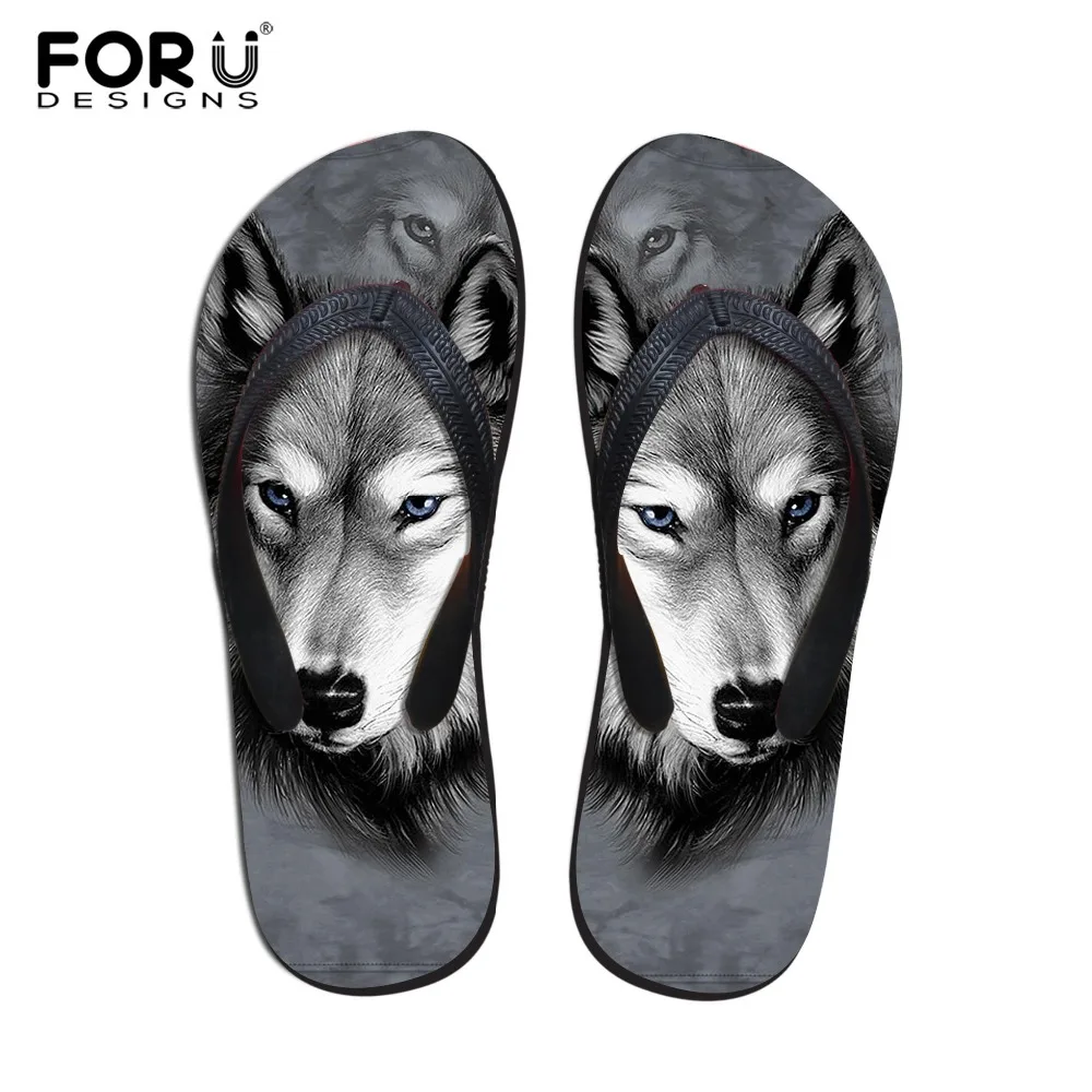 mens wolf slippers