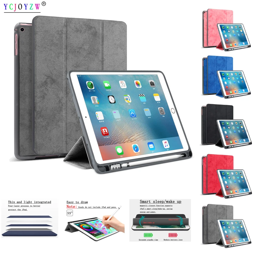 

Case cover For Apple New iPad 9.7 inch (2017/2018). YCJOYZW - PU leather cover+TPU soft silicone Smart Sleep Wake Tablet case