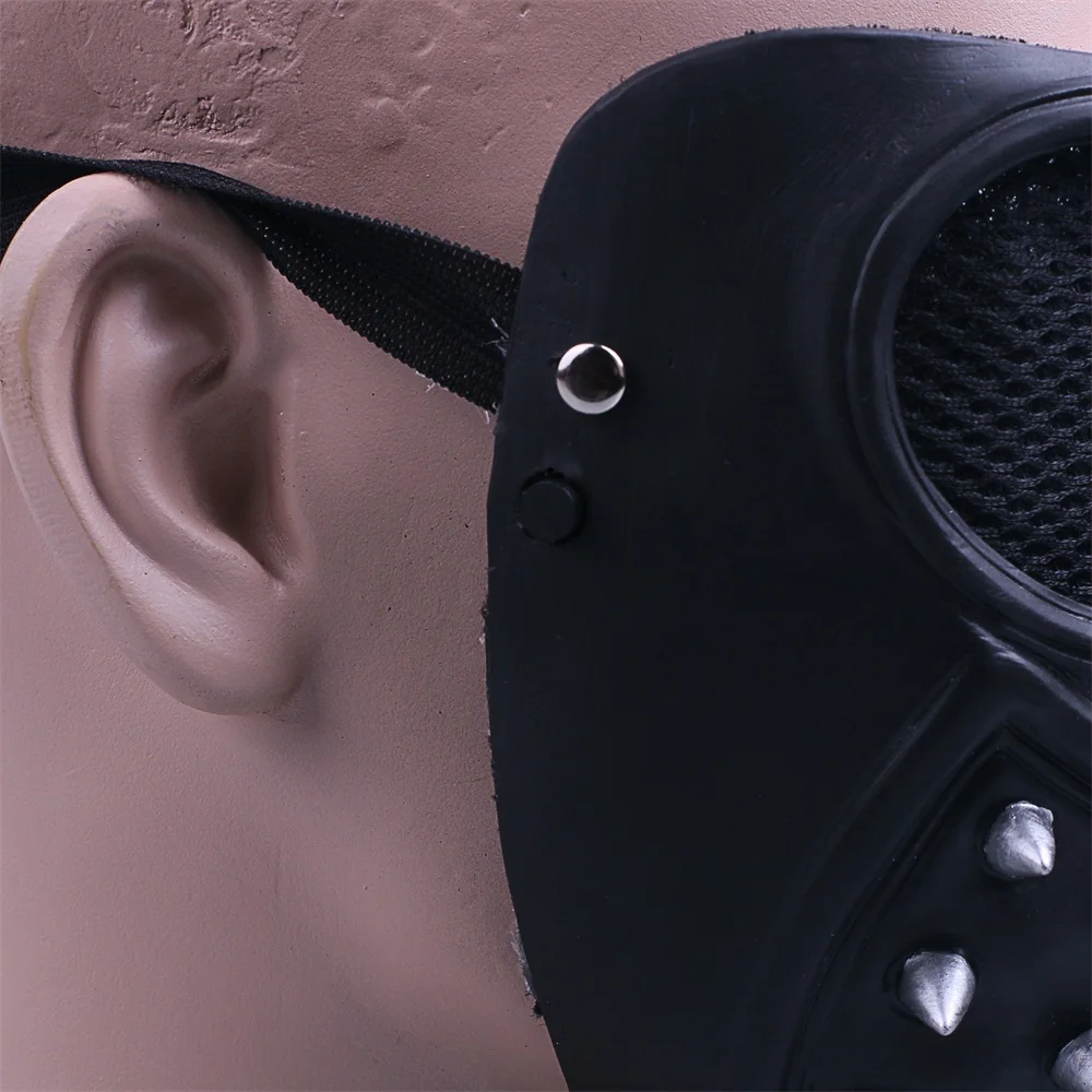 Game Watch Dogs 2 Mask Marcus LED Light Mask Emoji Changeable Holloway Wrench Cosplay Punk Gothic Rivet Face Mask Halloween (9)