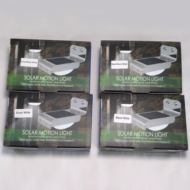 SK-LF001 Motion Sensors LED Solar Wall Lights Black and Silver Color Case optional with Warm White or Normal White 100pcs SK-LF001 Motion Sensors LED Solar Wall Lights Black and Silver Color Case optional with Warm White or Normal White 100pcs