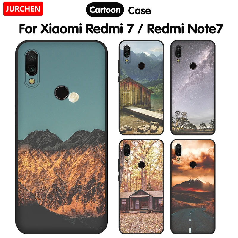 

JURCHEN TPU Back Case For Xiaomi Redmi Note 7 Case Cute Cartoon Silicone Soft Phone Case For Xiaomi Redmi 7 Redmi7 Note7 Cover