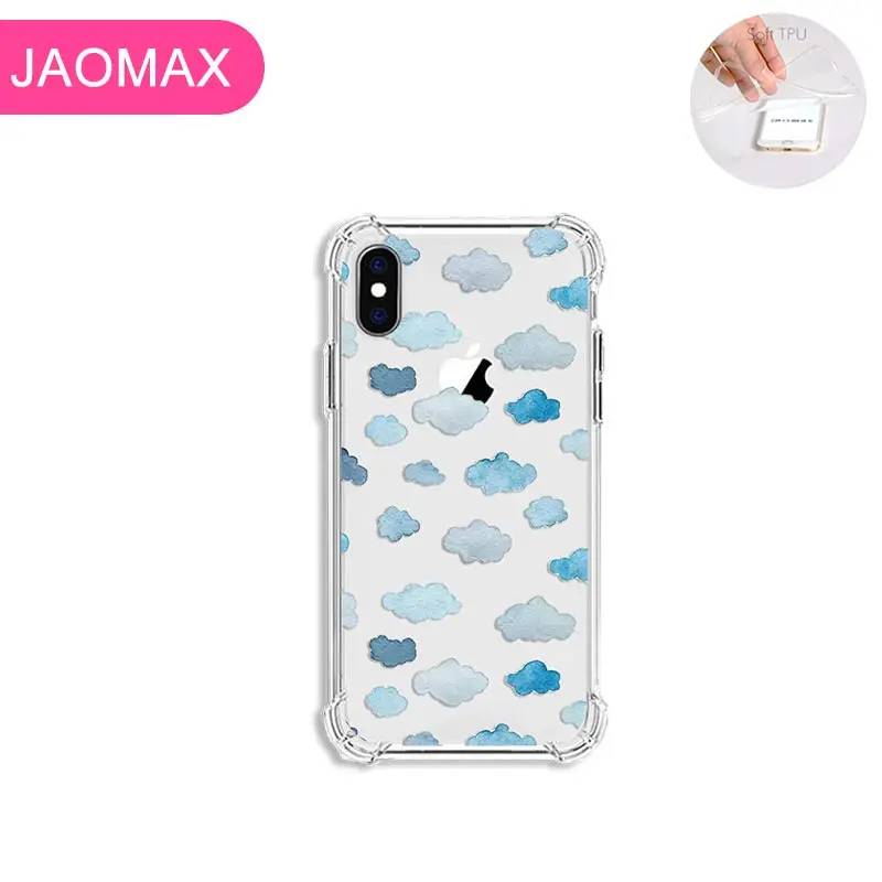 Jaomax мягкий силиконовый прозрачный противоударный Bule Clouds чехол для телефона iPhone 5S