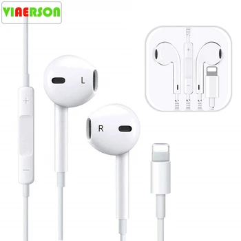 

Official Original Earphone For iPhone 7 8 Plus X XS Max In Ear Stereo Earphone with Microphone For Lightning iPhone Sport Earbud