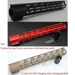 Trirock черный/красный/TAN Цвет 15 ''дюйма m-lok Длина зажима Стиль цевье железнодорожных свободном крепление Системы Бесплатная доставка