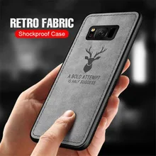 

For Samsung Galaxy S9 S8 case For Samsung fashion elk Pattern silicon TPU Cloth Texture Case For Samsung Note 9 8 S8 S9 Plus s7
