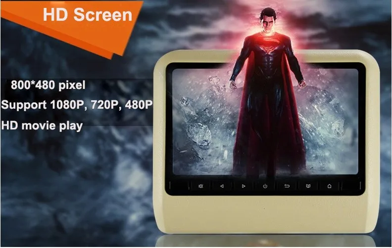 Excellent Free shipping one pair 9 inch car headrest DVD player with USB/SD,Bracket,HDMI,32 bits Game,IR,FM,HD screen,1PC DVD+1PC monitor 14