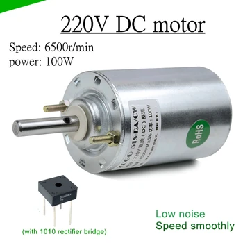 

DC220V 6500rpm 100W carbon brush motor,Low noise,double ball bearing,CW/CCW with rectifier bridge