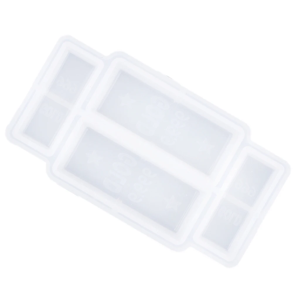 Clear Silicone Mold Gold Bar Shaped Mould for DIY Chocolate, Soap, Cake Tool, Resin Casting Mold for Home Ornament Crafts