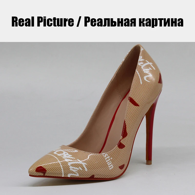 RIBETRINI Brand Print Pointed Toe Fake Leather Shoes Luxury Pumps Women 2019 High heels Sexy Wedding Party Women Shoes Woman RIBETRINI Brand Print Pointed Toe Fake Leather Shoes Luxury Pumps Women 2019 High heels Sexy Wedding Party Women Shoes Woman