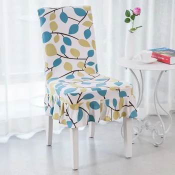 

Printing Chair Cover Ruffled Slipcovers For Kitchen Decorative Cover On Dining Chair Stretch Chair Seat Covers housse de chaise