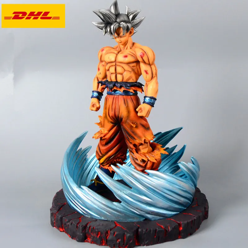 1" Dragon Ball Супер статуя Migatte нет Gokui бюст Сон Гоку полная длина портрет ультра инстинкт анимационная фигурка GK игрушка 33 см B627 - Цвет: Синий