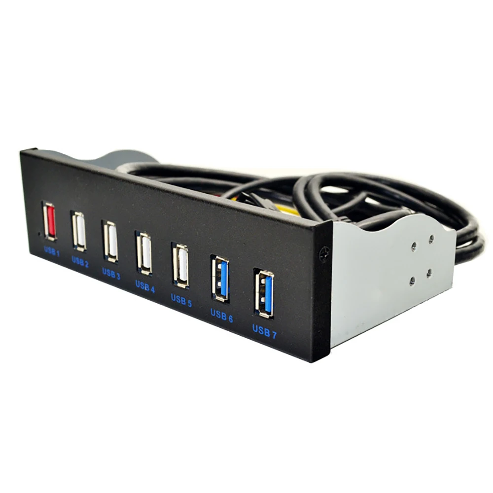 AEROFARA 7 портов USB 3 0 + USB2.0 быстрая зарядка 5 25 дюймовая флоппи панель с адаптером