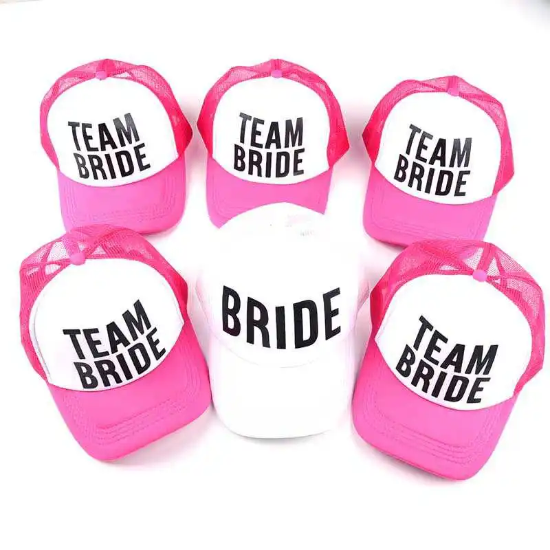 WZCX 2019 New Fashion BRIDE TEAM Letter Casual Hollow Baseball Cap Tide Mesh Adjustable Unisex Summer Hat Adult Cap 6