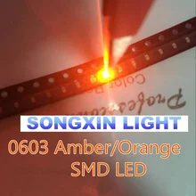 500 шт/партия 0603 оранжевый/Янтарный Smd/светодиод SMT супер яркий свет лампы-излучающие диоды XIASONGXIN свет 0603 smd led оранжевый 600-610nm