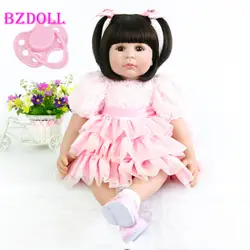 60 см Силиконовые Винил Reborn Baby Doll игрушечные лошадки как настоящая принцесса малышей Интерактивная кукла-Пупс Bebe обувь для девочек Boneca