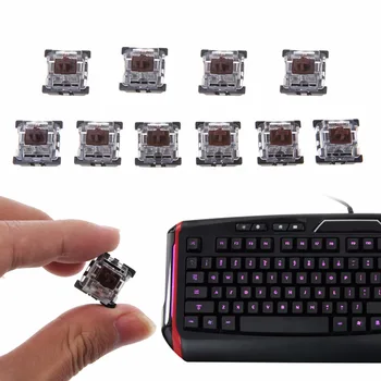 

10Pcs 3 Pin KeyCaps Brown Mechanical Keyboard Switch for Cherry MX Switches Keyboard Replacement Kit High Quality