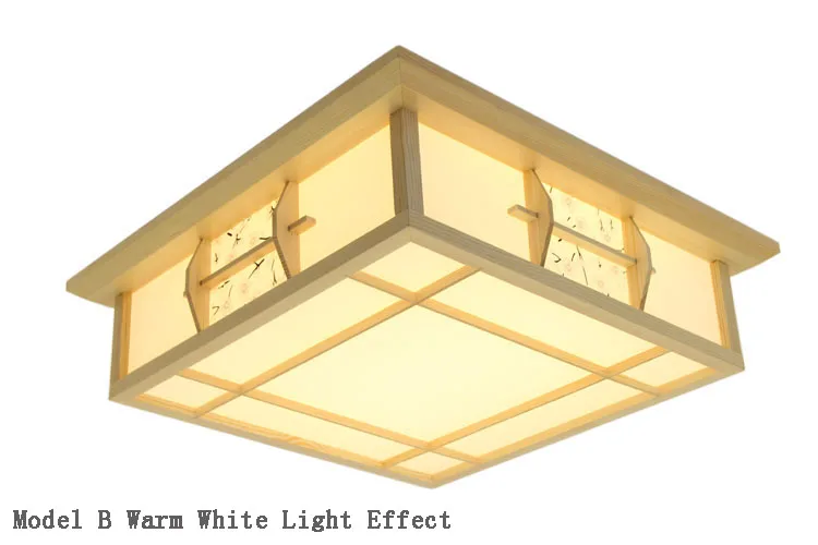 Японские татами стиль квадратный естественный макияж в стиле нюд и Pinus sylvestras крышка светодиодный потолочный светильник с миллиметровая