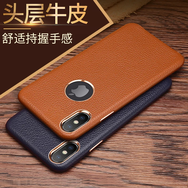 For iphone XS Max Case Luxury Slim Soft Genuine Cowhide Leather Protective Back Phone for XR X 8 7 6 6S Plus Capa |
