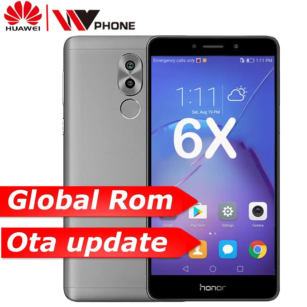

Original Honor 6X 3G RAM 32G ROM Dual Rear Camera LTE Mobile Phone Octa Core 5.5 Inch 1920x1080P Fingerprint ID