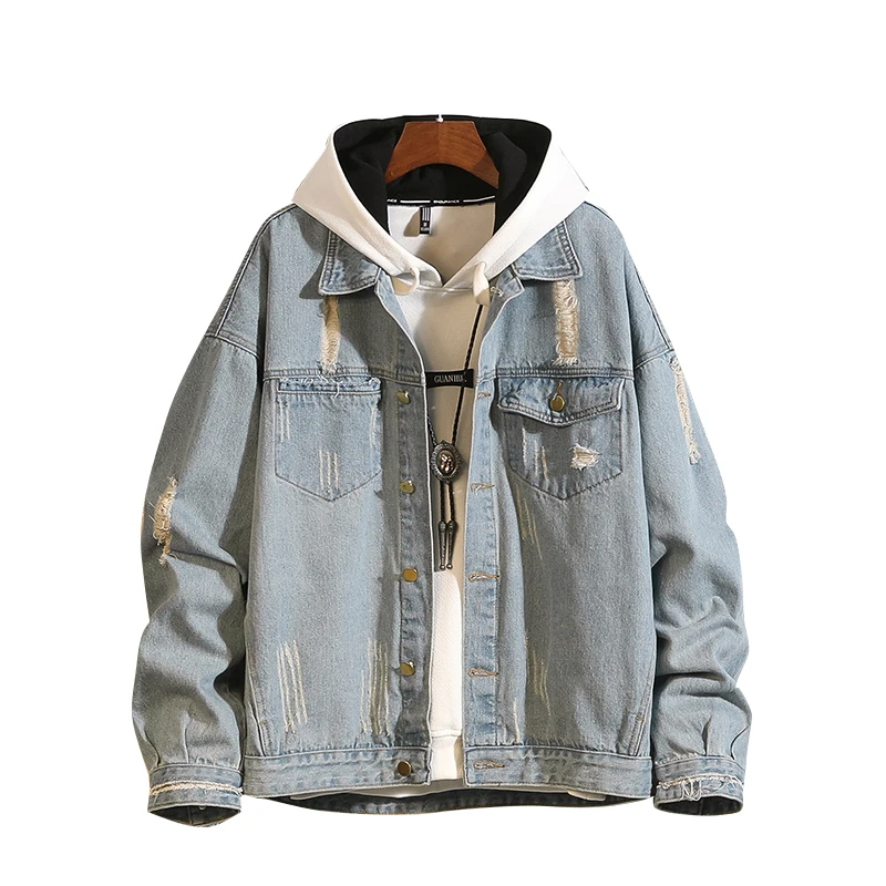 2019 Denim Jacket Men Hole Retro Motorcyle Basic Coat Fashion Streetwear Hip Hop Jacket Cowboy Men's Jean Jacket Chaqueta Hombre 2019 Denim Jacket Men Hole Retro Motorcyle Basic Coat Fashion Streetwear Hip Hop Jacket Cowboy Men's Jean Jacket Chaqueta Hombre