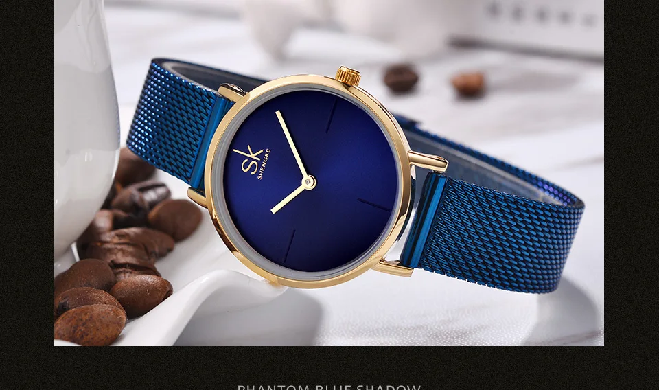 Shengke оригинальные женские часы из нержавеющей стали женские кварцевые часы Reloj Mujer SK Роскошные ультра тонкие часы с циферблатом для женщин