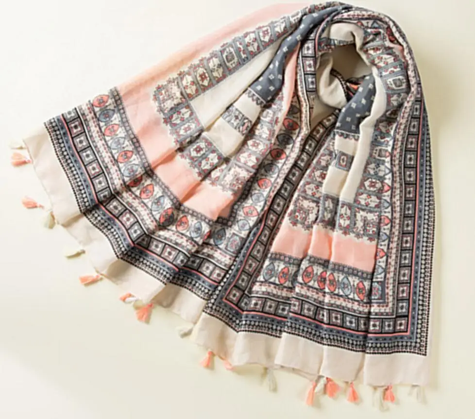 6pcs Charming Ethnic Beach Scarves Wraps Spring Fall Women Big Scarf