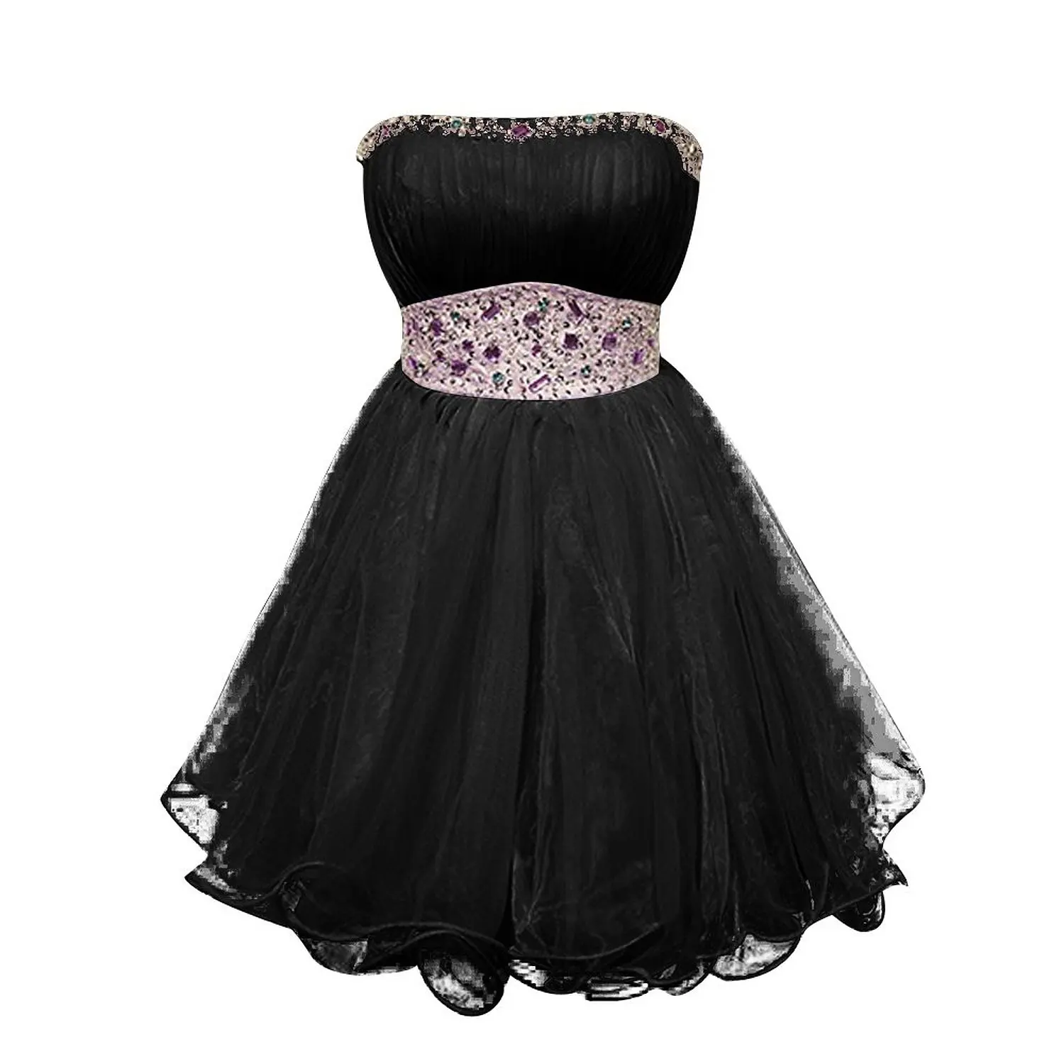 Nitree 2016 Dress Crystals Beaded Strapless Short Prom Dress