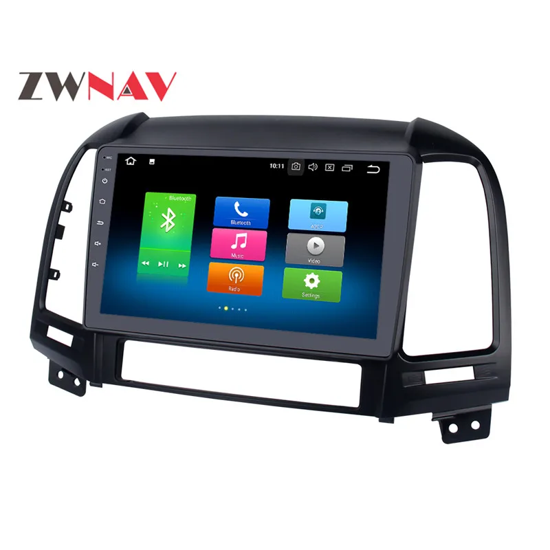 Sale Android 8.0 4+32GB 8 Core Car DVD Player GPS Navigation Headunit IPS Screen For Hyundai Santa Fe 2006-2012 Car Radio 2 din 4