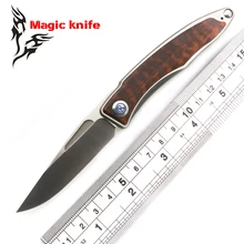 Magic Mnandi M390 Blade snake wood TC4 Titanium handle folding knife Copper washer hunt camp Pocket Survival EDC Tool knives