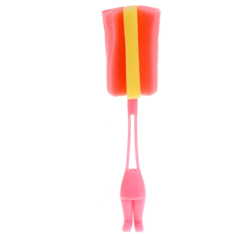 Кухонная ручка для губки бутылка для детского молока стакан для мытья стекла инструменты для очистки - Цвет: Розовый