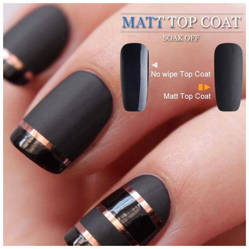 Vrenmol 8 мл черный цвет лака для ногтей+ матовый Matte Top Coat УФ гель лак французский Nail лакировки клей акриловый гель Nail Art Набор